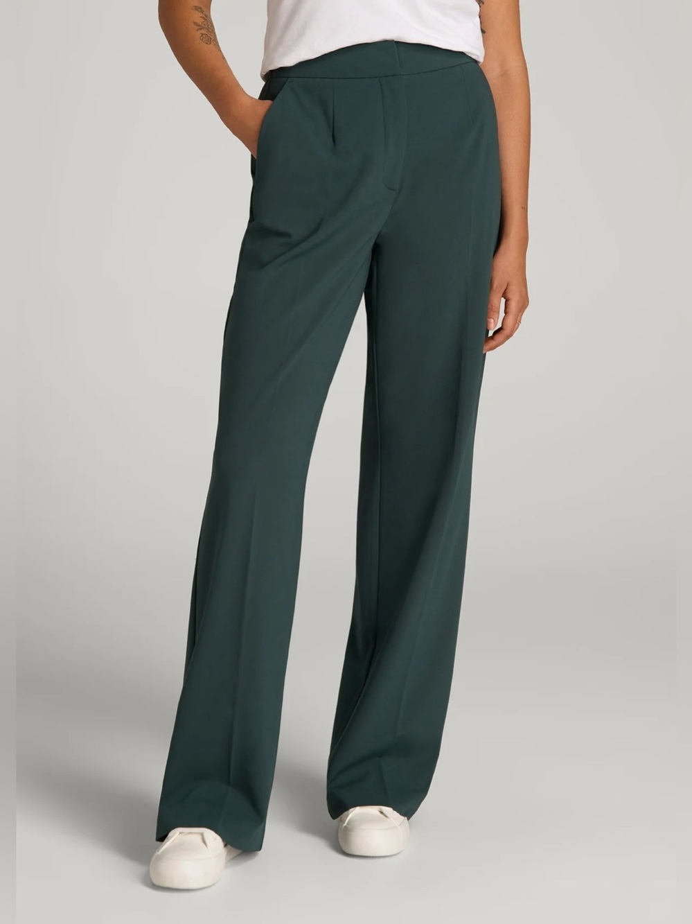 American Tall Flat Front Wide Leg Dress Pants for Tall Women Sz 12 T